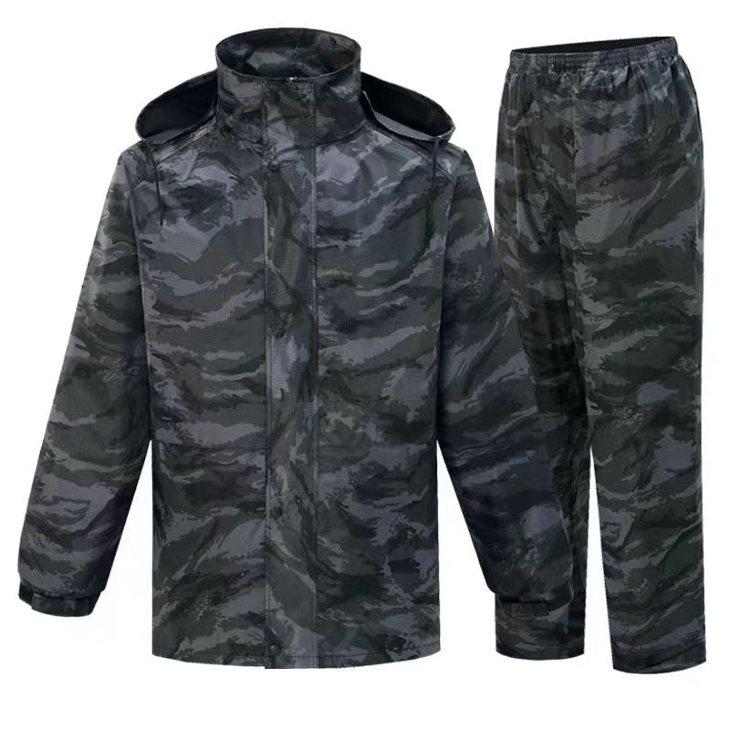 Split Camouflage Raincoat Rain Pants Suit Rainproof - Survival Essential