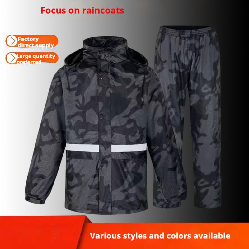 Split Camouflage Raincoat Rain Pants Suit Rainproof - Survival Essential