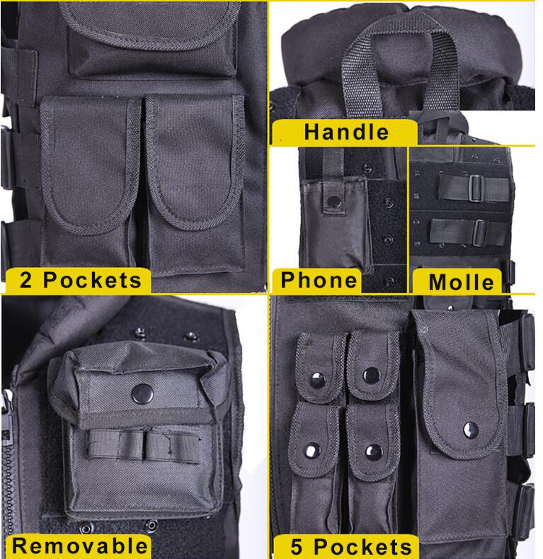 Tactical Vest Black Mens Military Hunting Vest - Survival Essential