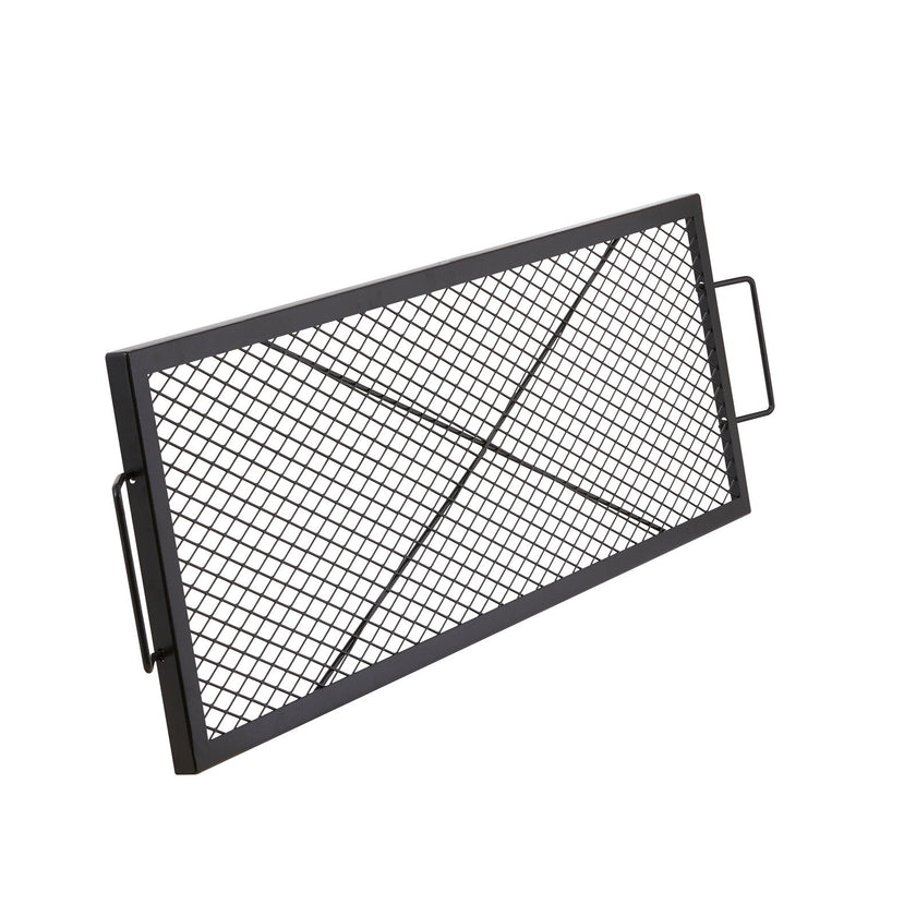 VEVOR X - Marks Fire Pit Grill Grate, Rectangle Cooking Grate, Heavy Duty Steel Campfire BBQ Grill Grid With Handle & Support X Wire, Portable Camping Cookware For Outside Party Gathering, 44 Inch Black - Survival Essential