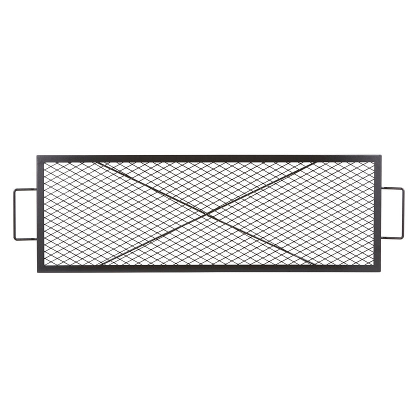 VEVOR X - Marks Fire Pit Grill Grate, Rectangle Cooking Grate, Heavy Duty Steel Campfire BBQ Grill Grid With Handle & Support X Wire, Portable Camping Cookware For Outside Party Gathering, 44 Inch Black - Survival Essential