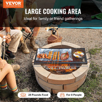 X - Marks Fire Pit Grill Grate, Rectangle Cooking Grate, Heavy Duty Steel Campfire BBQ Grill Grid With Handle & Support X Wire, Portable Camping Cookware For Outside Party Gathering, 32 Inch Black - Survival Essential