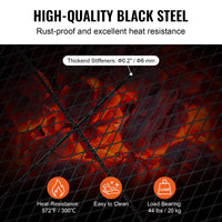 X - Marks Fire Pit Grill Grate, Rectangle Cooking Grate, Heavy Duty Steel Campfire BBQ Grill Grid With Handle & Support X Wire, Portable Camping Cookware For Outside Party Gathering, 32 Inch Black - Survival Essential