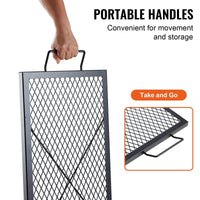 X - Marks Fire Pit Grill Grate, Rectangle Cooking Grate, Heavy Duty Steel Campfire BBQ Grill Grid With Handle & Support X Wire, Portable Camping Cookware For Outside Party Gathering, 32 Inch Black - Survival Essential